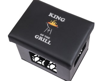 Beer crate seat cushion - King of the Grill black