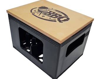 Beer crate seat wood - BBQ