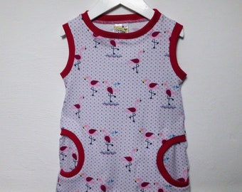 Girls' tunic, flamingos, only size. 92