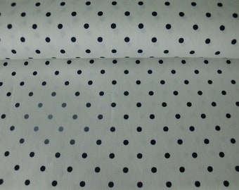 Cotton fabric, white, with black dots