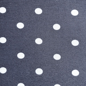 cotton jersey, dark blue, white dots