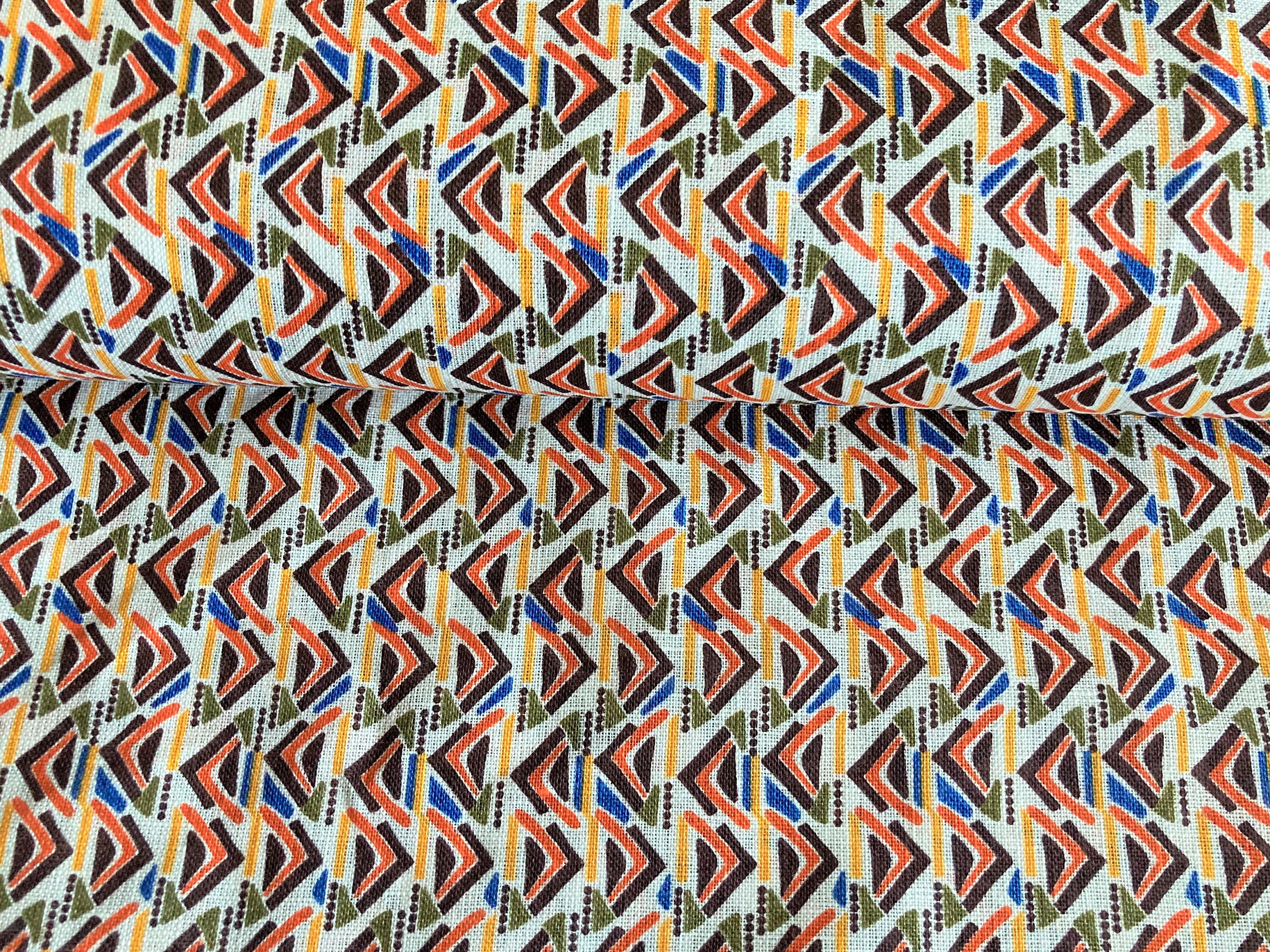 Linen-cotton Mix Mexico - White/terracotta/orange - Etsy