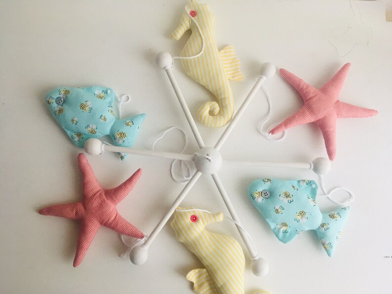 Baby Mobile Marine Animals Made Of Fabric And Etsy