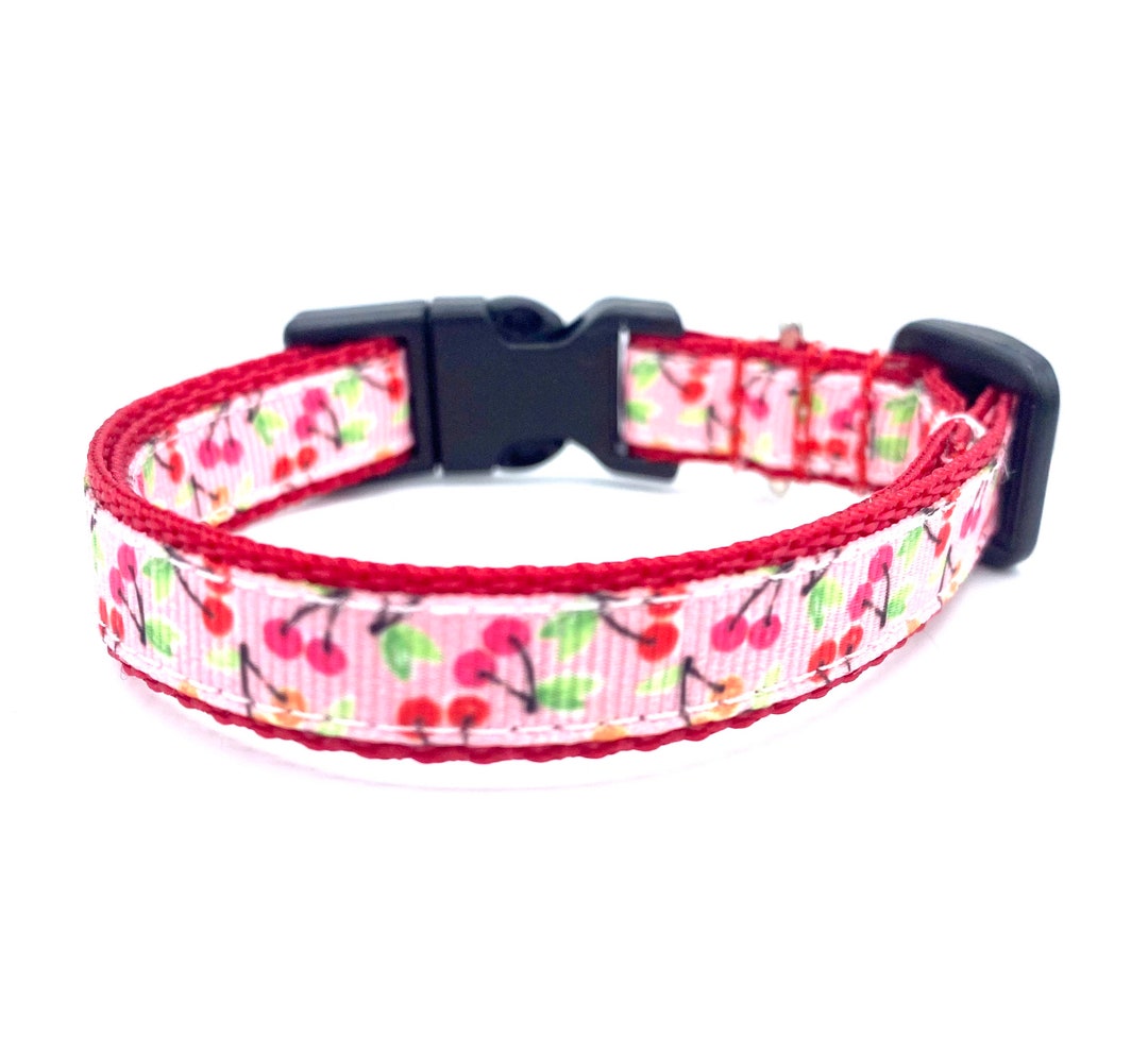Cherry Print Tiny Dog Collar Etsy
