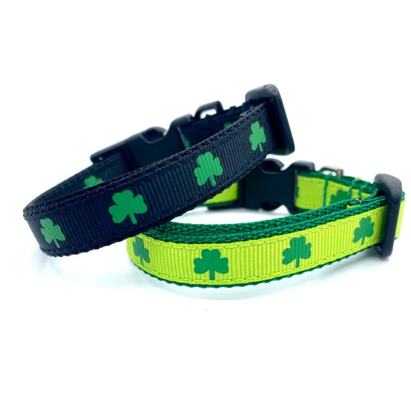 Shamrocks Clover St. Patricks Day Seasonal Tiny Dog Collar