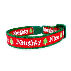 Christmas Naughty Nice Winter Holiday Seasonal Breakaway Cat Collar