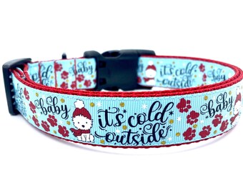 winter themed dog collars