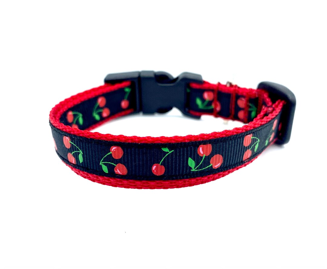 Cherry Print Tiny Dog Collar Etsy