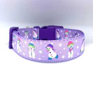 Playful Snowman Winter Dog Collar