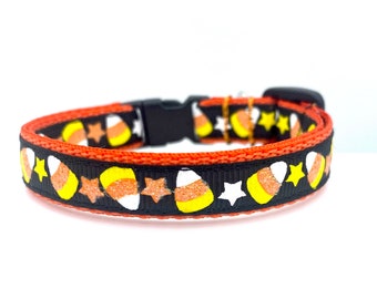 Candy Corn Halloween Breakaway Cat Collar