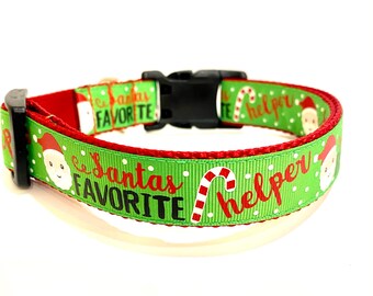 Christmas Santa’s Favorite Helper Dog Collar