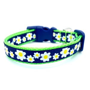 Daisy Print Spring Summer Breakaway Cat Collar