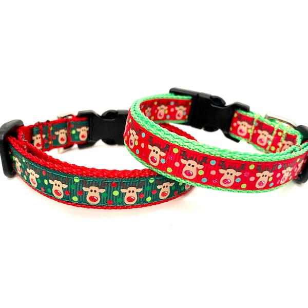 Reindeer Christmas Tiny Dog Collar