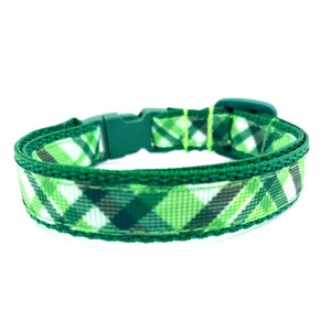 St. Pat’s Green Plaid Breakaway Cat Collar