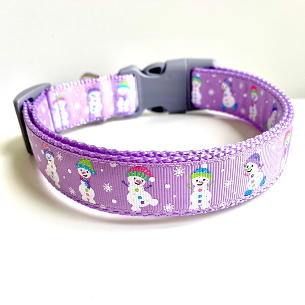 Playful Snowman Winter Dog Collar