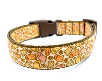 Gingham Ghosts Fall Halloween Dog Collar