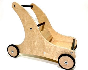 Baby walker "Sharky" natural and black with brake system