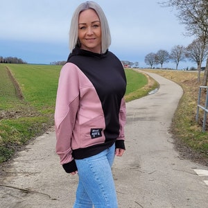 PDF Schnittmuster Hoodie Damen in den Größen 34-54 deutsche Anleitung, Mit Taschen und Teilungen, Kapuze oder Rundhalsbündchen Bild 5