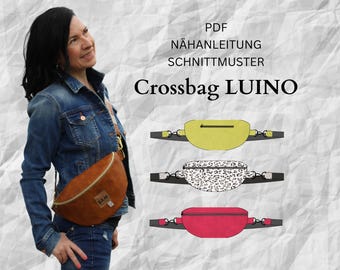PDF sewing pattern for a women's crossbody belt bag/fanny pack in 2 sizes, German instructions