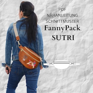 PDF-Schnittmuster Crossbag  Gürteltasche Damen, Bauchtasche, FannyPack nähen , deutsche Anleitung