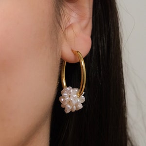 Kolekti Pearl Hoop Earrings