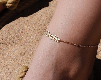 Name Anklet, Personalized Silver Anklet, Personalized Anklet, Personalized Name Anklet, Gift For Her