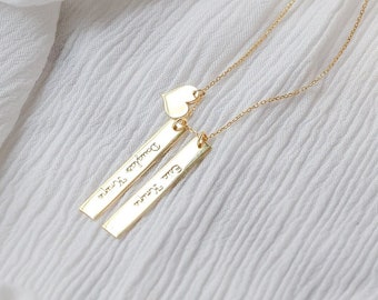 Personligt halsband, personliga smycken, gåva till mor, namnhalsband till barn, familjesmycken, unik gåva, present till HENNE