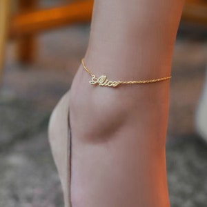 Naamenkelbandje, gepersonaliseerd zilveren enkelbandje, gepersonaliseerde enkelbandje, gepersonaliseerde naamenkelbandje, cadeau voor haar, kerstcadeau