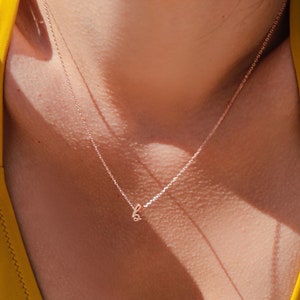 VENTE- 925 Collier initial en argent, collier lettre, collier initial personnalisé, collier nom en argent, cadeau personnalisé - LINS003
