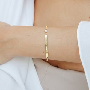 Personalized  Bar Bracelet, Personalized Birthstone Bracelet, Monogram Initial Bar Bracelet, Bridesmaid Gift, Christmas Gifts