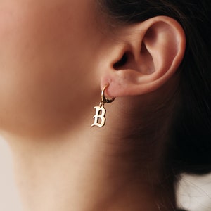 Old English Font Dangling Initial Earrings, Special Earrings, Everyday Chic , Gift For HER