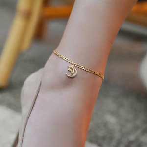 Old English Letter Anklet, Silver Anklet, Letter Anklet, Personalized Jewelry, Gothic Anklet, Letter Anklet, Christmas Gifts, Gift for Her