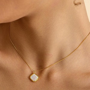 Tiny Square Pearl Necklace, Natural Freshwater Pearl Necklace, Baroque Pearl Necklace, Bridal Jewelry, Bridesmaid Gifts , Gift For Mom