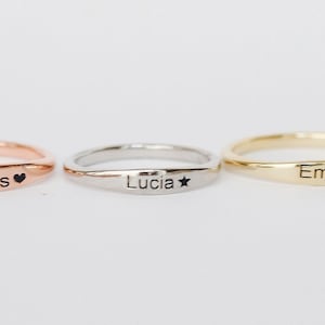 Custom Thin Name Ring, Personalized Sterling Silver Rings, Personalized Minimalist Ring, Message Ring, Bridesmaid Gift , Gift For HER