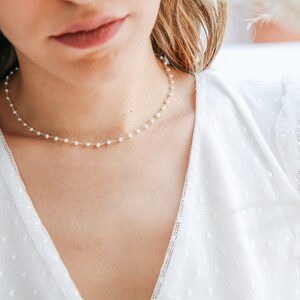 Elegant Beaded Pearl Choker, Modern Pearl Necklace, Freshwater Pearl, Elegant Wedding Necklace, Bridesmaid Gifts, Gifts for Her image 3