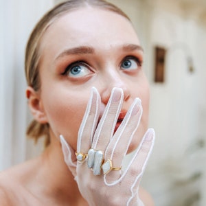 Puffy Pearl Shell Ring, Freeform Shell Pearl Ring, Natural Pearl Ring, Mother&#39;s Day Gift, by Art and crafts