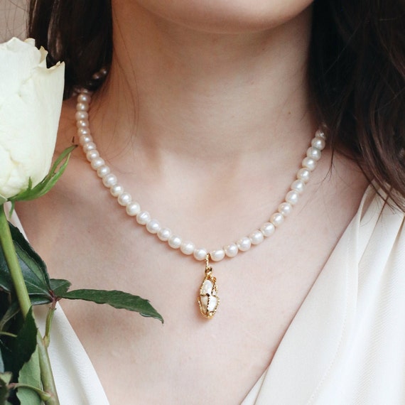 Natural Freshwater Pearl Cage Necklace Gold Baroque Pearl Necklace Choker Bridal Jewelry Gift for Mother Unique Gift Etsy Canada