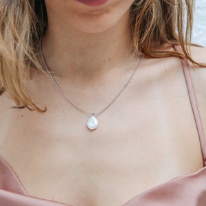 Baroque Pearl Pendant Necklace, Irregular Pearl Necklace, Bridesmaid Gifts, Layered Necklace, Gifts for Her image 6