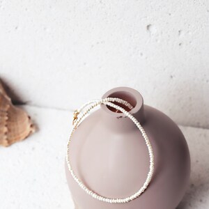 Collier de perles deau douce dorge blanche fait à la main, élégant collier de perles plaqué or, bijoux de la fête des mères, cadeau de Noël image 7