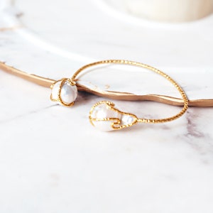 Baroque Pearl Cuff Bracelet, Pearl Bracelet, Pearl Cuff, Freshwater Pearl Bracelet, Pearl Jewelry, Gift for Her, Christmas Gift