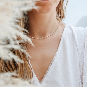 Elegant Beaded Pearl Choker, Modern Pearl Necklace, Freshwater Pearl, Elegant Wedding Necklace, Bridesmaid Gifts, Gifts for Her image 6