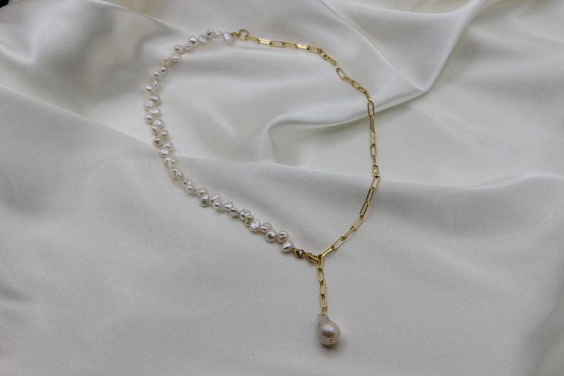 Pearl Lasso Necklace, Pearl Y Necklace , Bridal Jewelry, Dainty Necklace , Unique gifts, Christmas Gift image 6