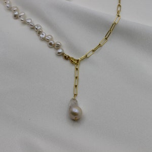 Pearl Lasso Necklace, Pearl Y Necklace , Bridal Jewelry, Dainty Necklace , Unique gifts, Christmas Gift image 8