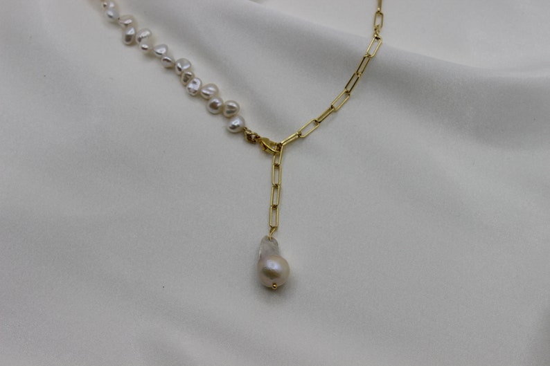 Pearl Lasso Necklace, Pearl Y Necklace , Bridal Jewelry, Dainty Necklace , Unique gifts, Christmas Gift image 8