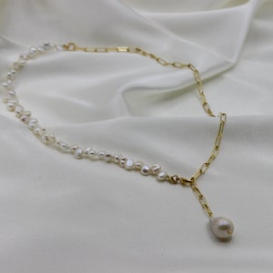 Pearl Lasso Necklace, Pearl Y Necklace , Bridal Jewelry, Dainty Necklace , Unique gifts, Christmas Gift image 7