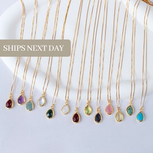 Geboortesteenketting, druppel natuursteenkettingen, geboortesteencadeau, nieuwjaarscadeau, cadeau bruidsmeisje, cadeau voor moeder, geboortesteensieraden