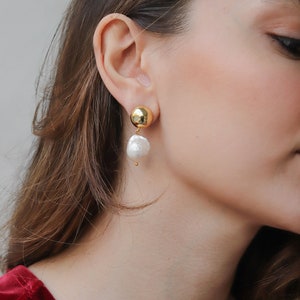 Perle Tropfen Ohrringe, Barock Perle Ohrringe, Perlen Ohrringe, Perlenschmuck, Brautjungfer Geschenke, Geschenke für Mutter, Geschenk für Sie