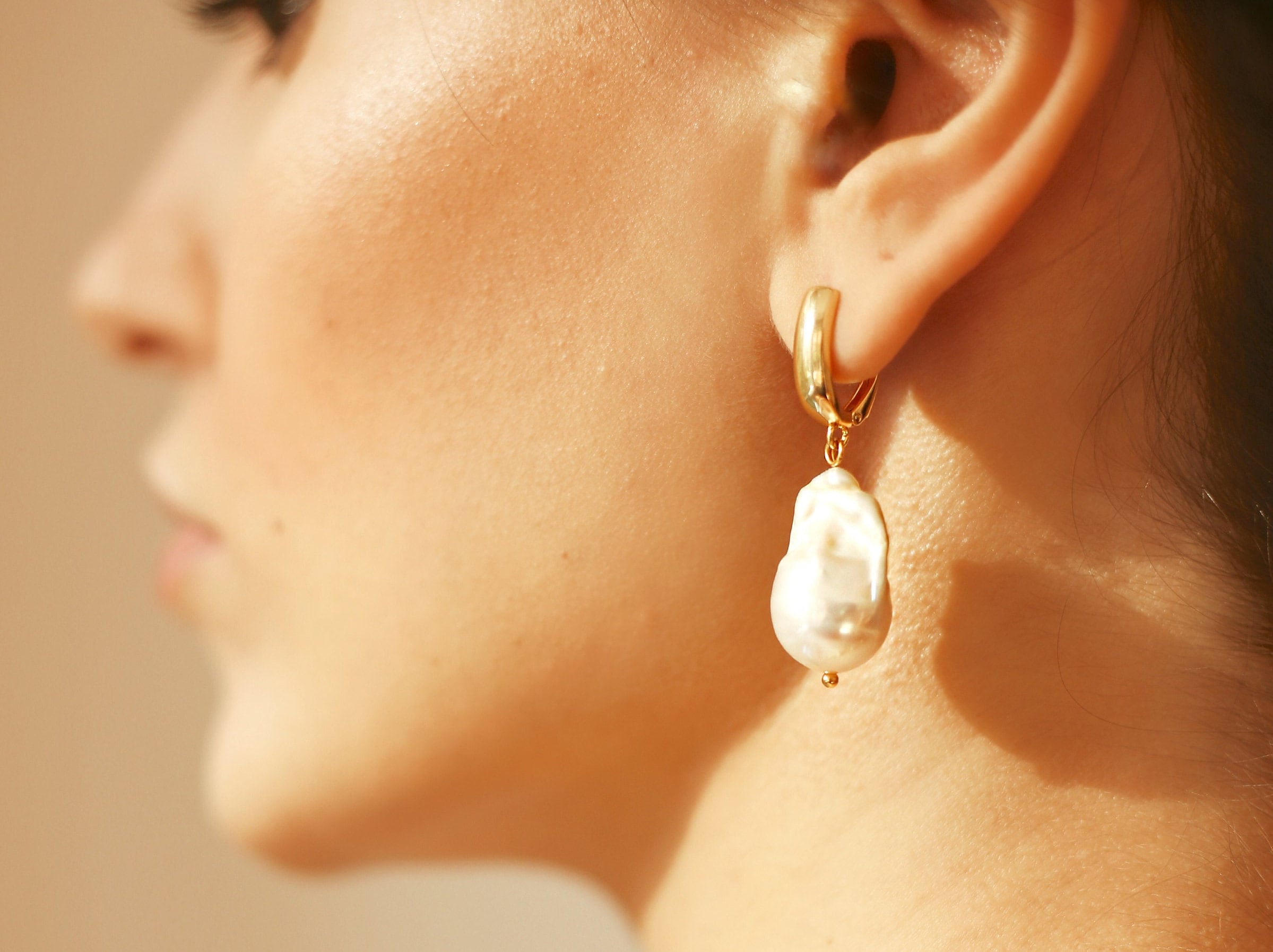 Baroque pearl earrings etsy discount