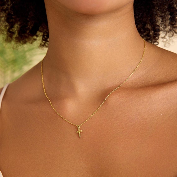 HARJJME Collana Croce Donna In Argento 925 - Piccola E Delicata, Ipoallergenica, Catena Regolabile 45+5 Cm Con Confezione Regalo - 4