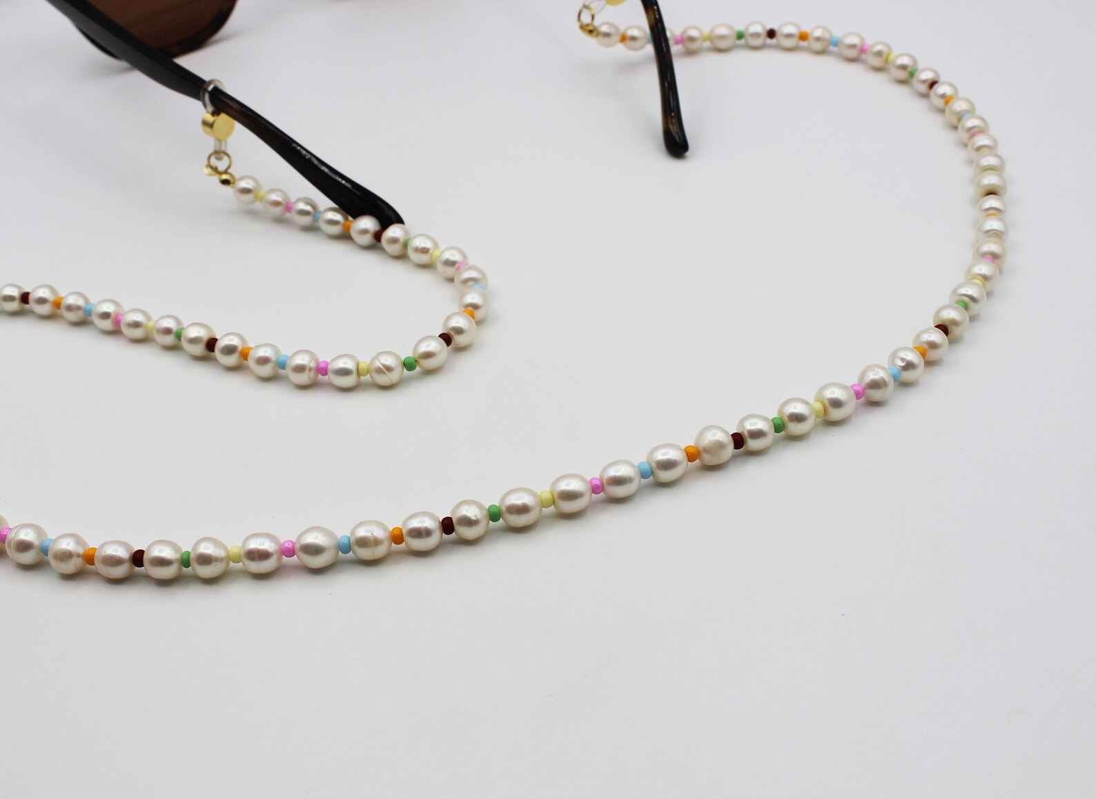 Chaîne de de perles blanches naturelles et de Etsy